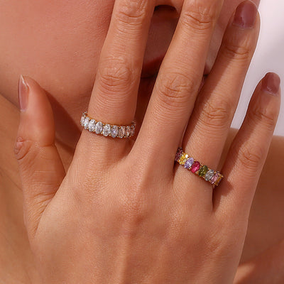 Antoinette Ring met Diamantsimulant | 18k Goud