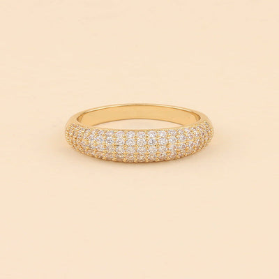 Ring met glazen koepel | 18k Goud