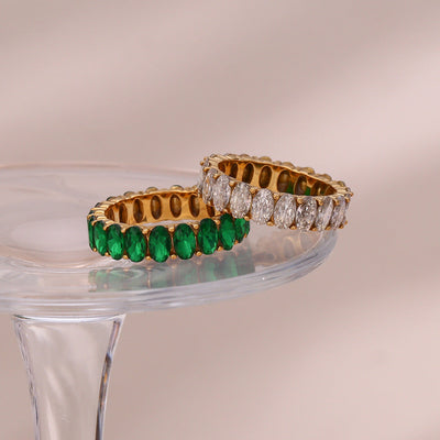 Antoinette Ring met Diamantsimulant | 18k Goud