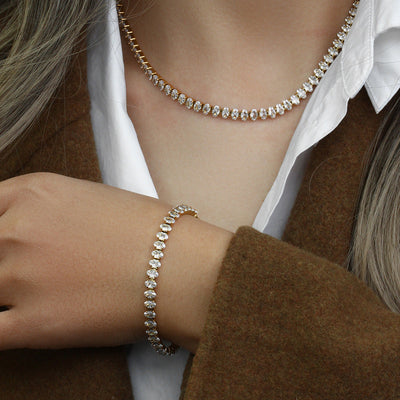 Wisteria Tennis Halsketting met Diamanten | 18k Goud