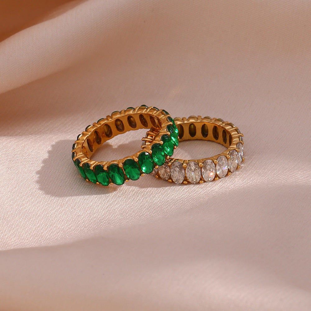 Antoinette Ring met Diamantsimulant | 18k Goud