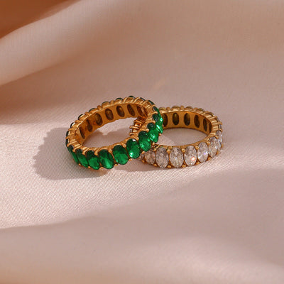Antoinette Ring met Diamantsimulant | 18k Goud