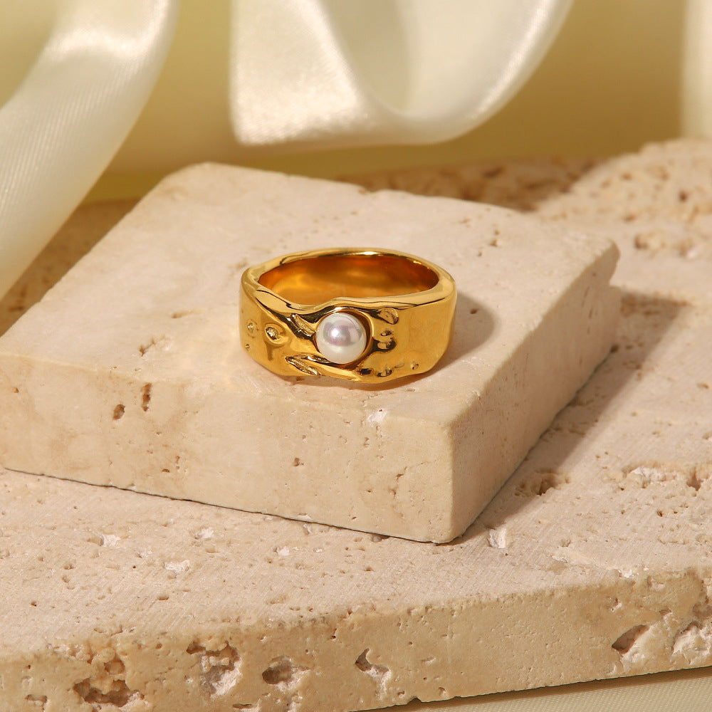 Cerulia ring met zoetwaterparels | 14k goud
