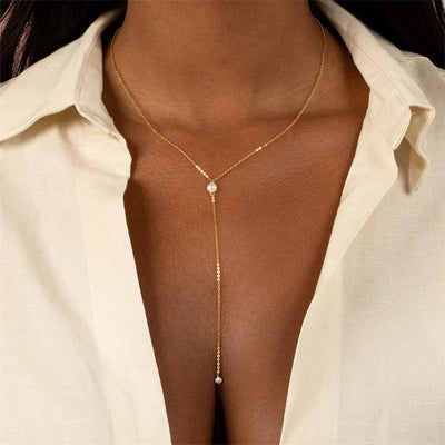 Beatrice ketting met parels en franjes | 14k Goud