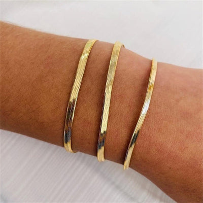 Vida Armband Goud in Visgraatpatroon | 18k Goud