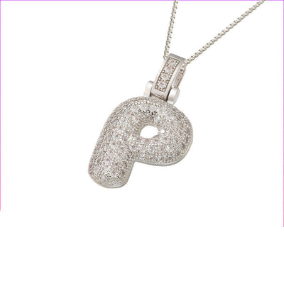 Pave Bubble Halsketting met Initialen | 18k Goud