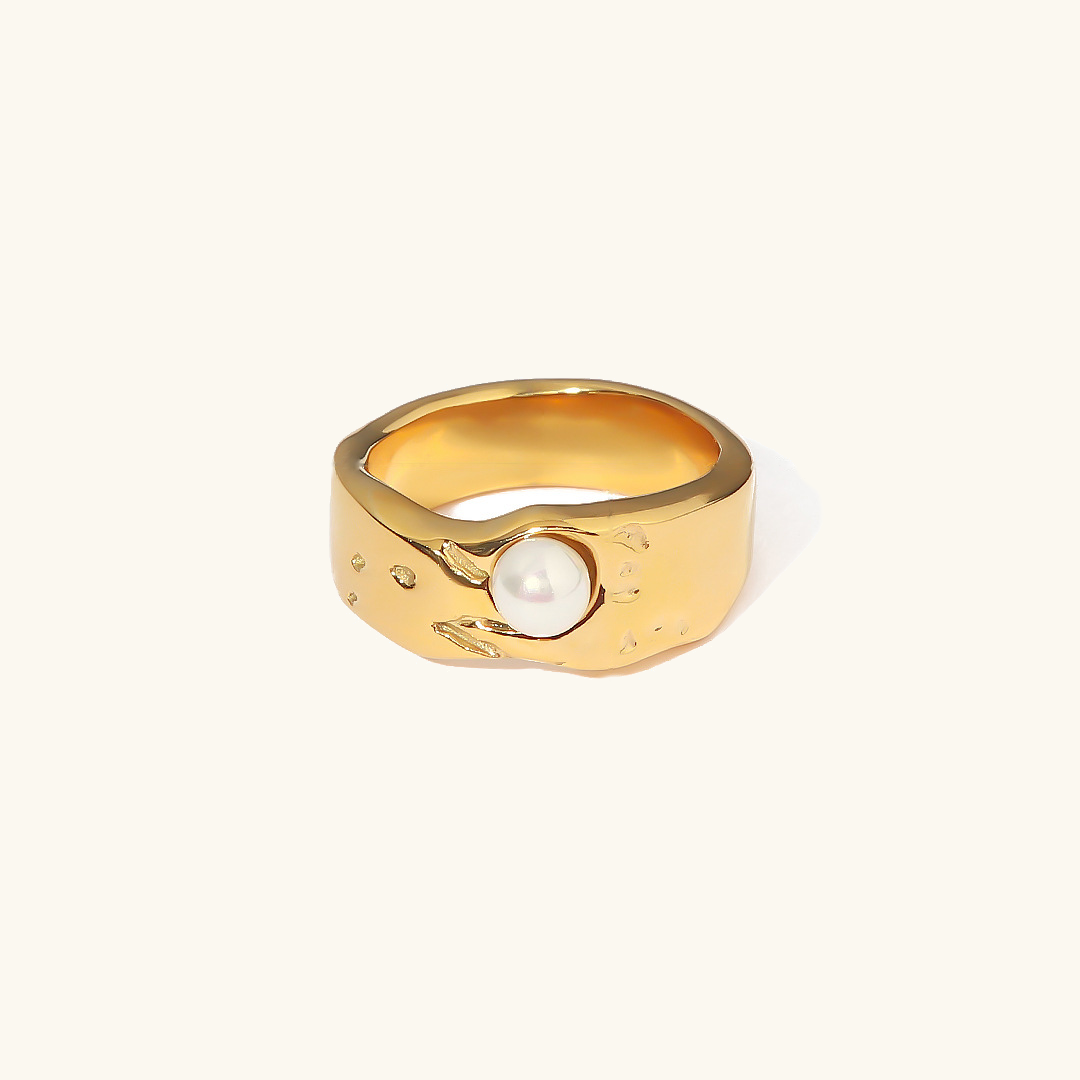Cerulia ring met zoetwaterparels | 14k goud