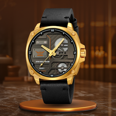 van Wennink© - Kwarts Leren Herenhorloge