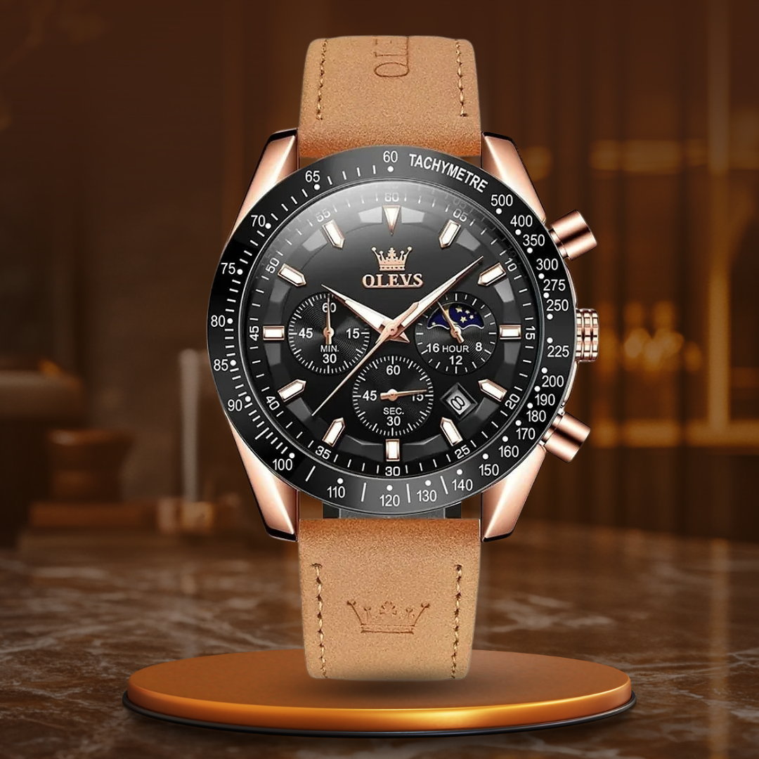 van Wennink© - Klassiek Lederen Quartz Horloge
