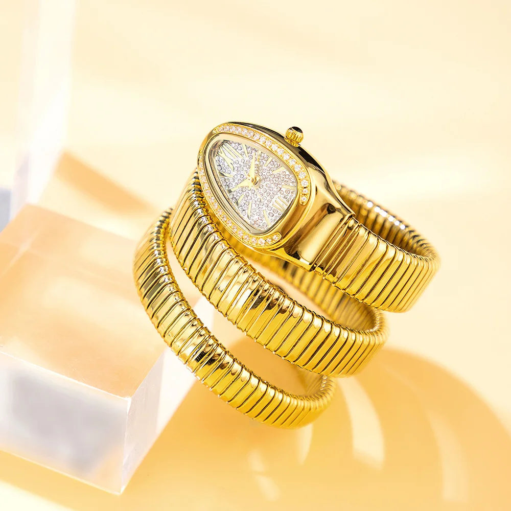 Serpentia™ Luxe Gouden Horloge