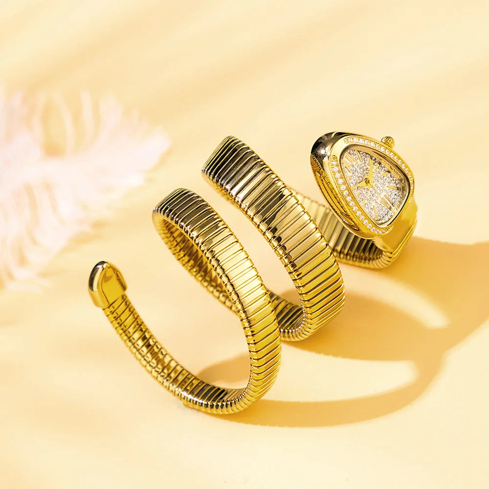 Serpentia™ Luxe Gouden Horloge