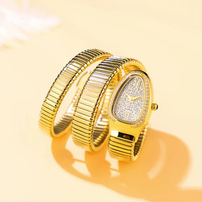 Serpentia™ Gouden Elegant Horloge