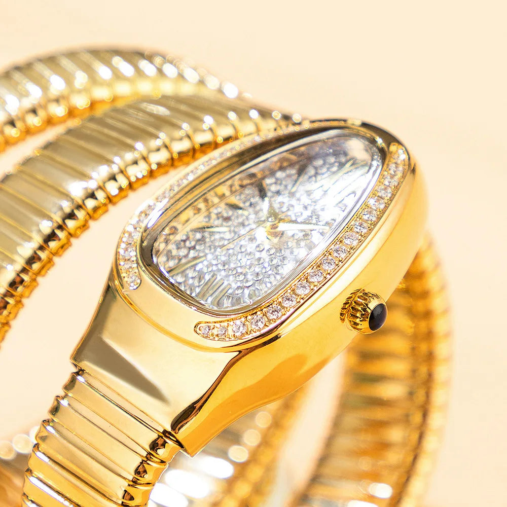 Serpentia™ Luxe Gouden Horloge