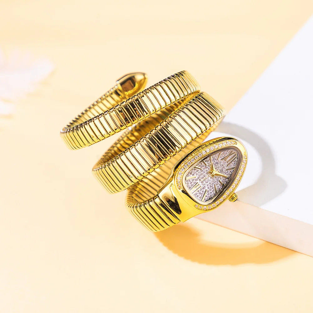 Serpentia™ Luxe Gouden Horloge