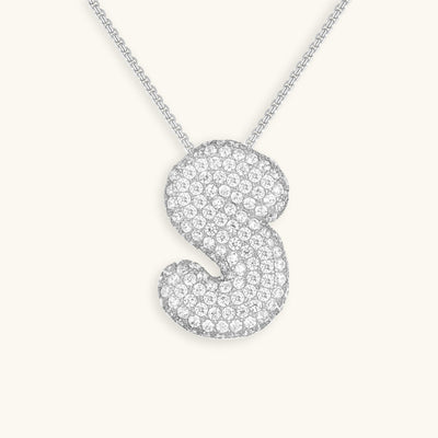 Naamketting Bubble met diamant | 18k Goud