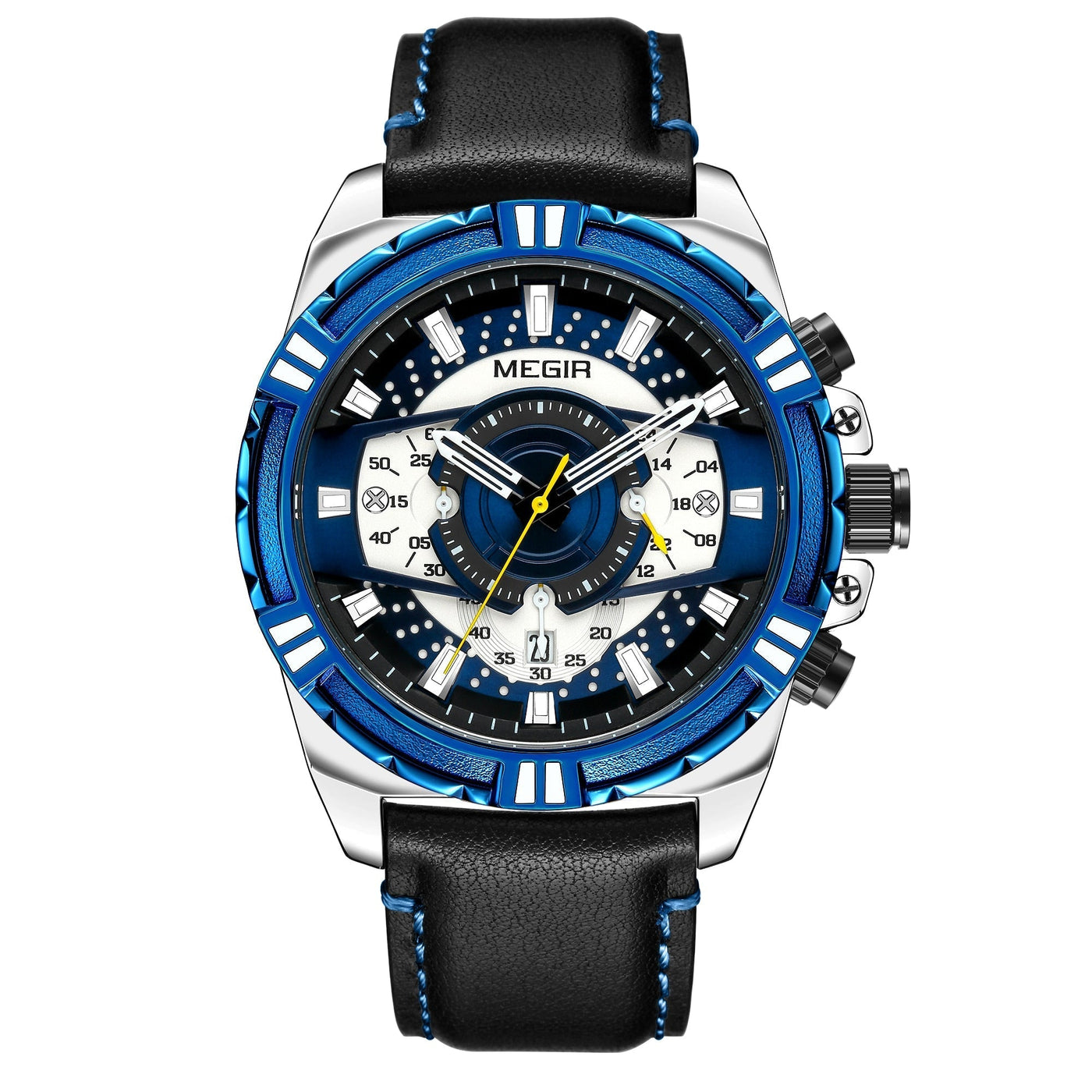 Luxe Quartz Chronograaf Militaire Sport Lederen Horloge