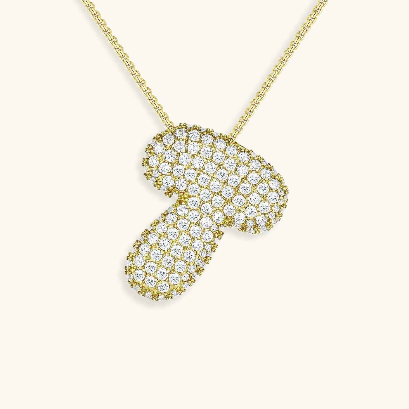 Naamketting Bubble met diamant | 18k Goud