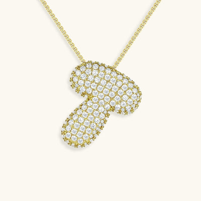 Naamketting Bubble met diamant | 18k Goud