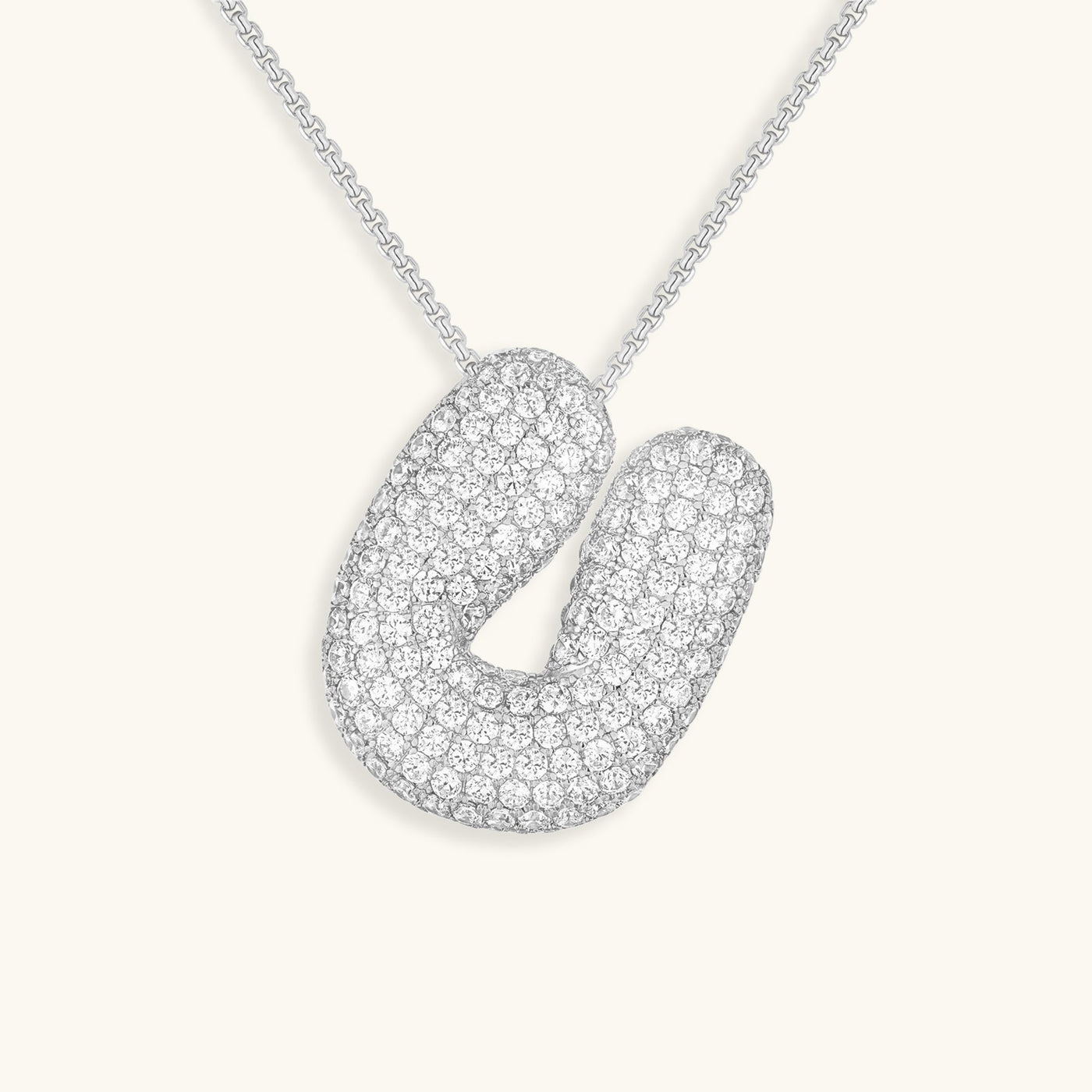 Naamketting Bubble met diamant | 18k Goud