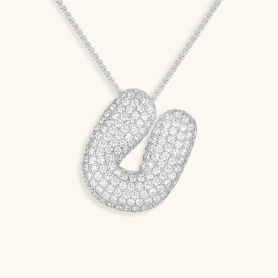 Naamketting Bubble met diamant | 18k Goud