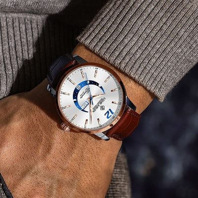 van Wennink© - Elegante Luminieuze Maanfase Horloge