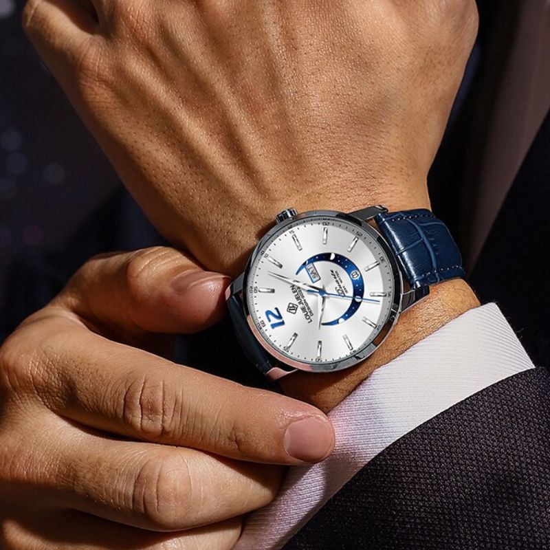 van Wennink© - Elegante Luminieuze Maanfase Horloge