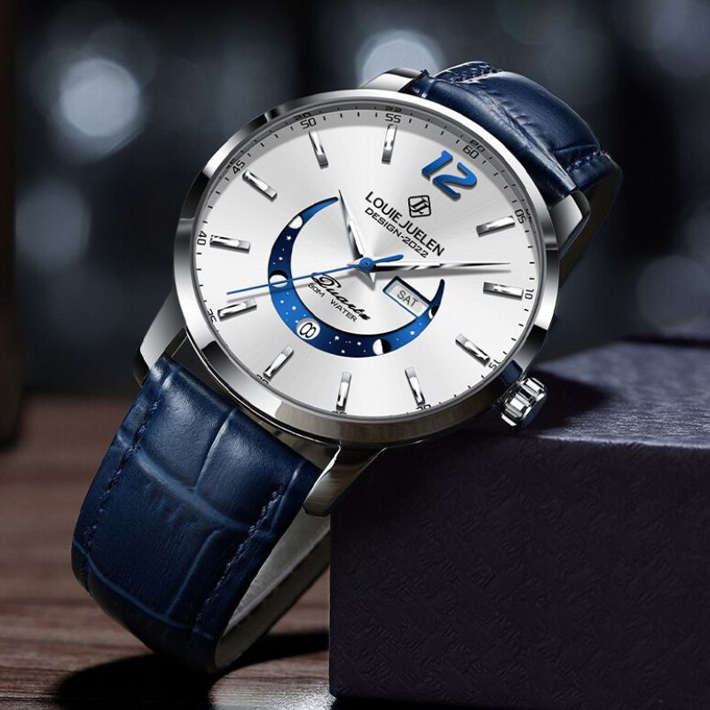 van Wennink© - Elegante Luminieuze Maanfase Horloge
