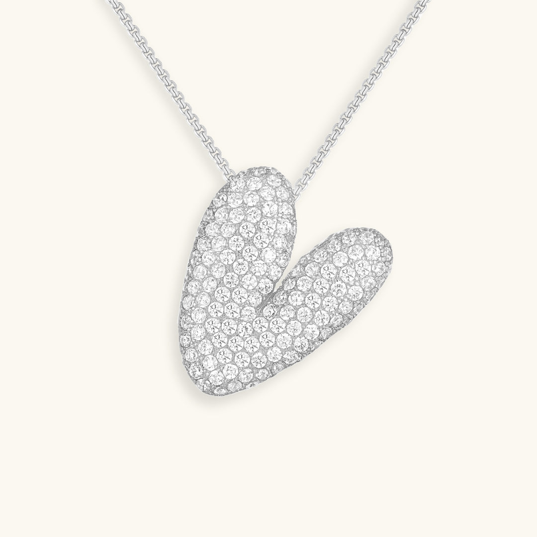 Naamketting Bubble met diamant | 18k Goud