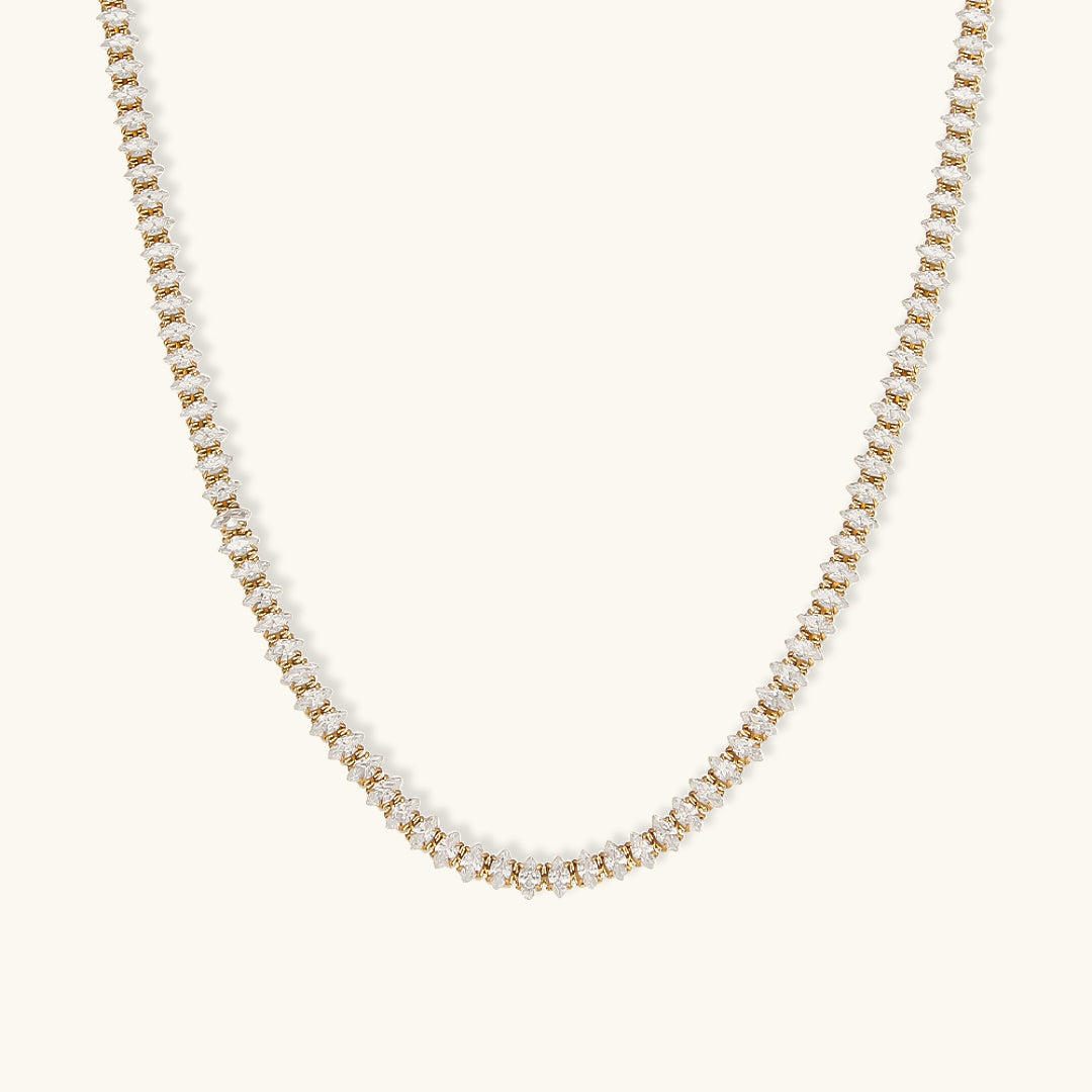 Wisteria Tennis Halsketting met Diamanten | 18k Goud