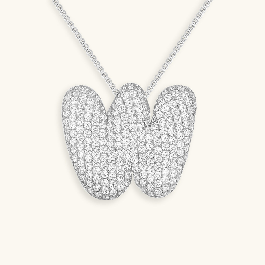 Naamketting Bubble met diamant | 18k Goud