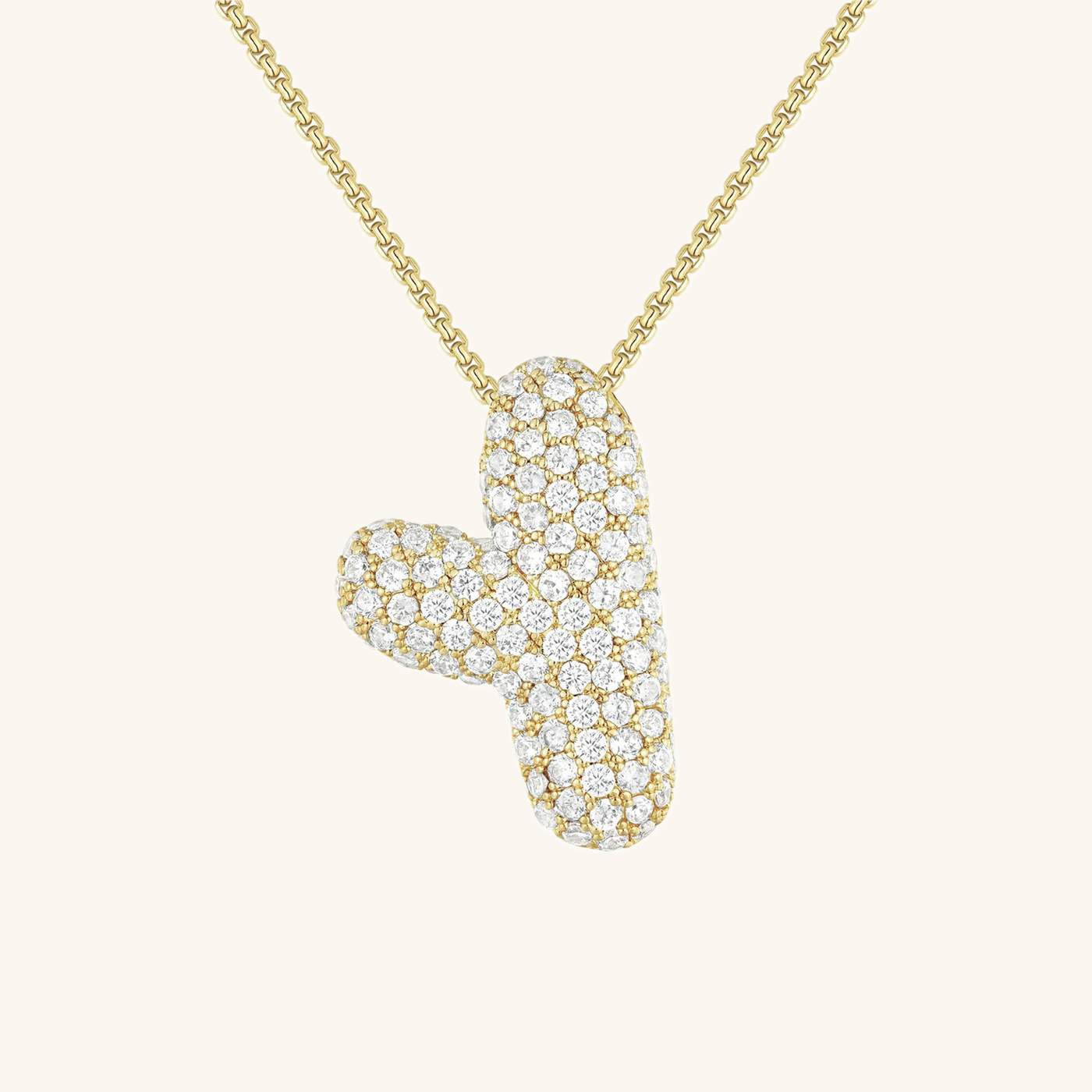 Naamketting Bubble met diamant | 18k Goud