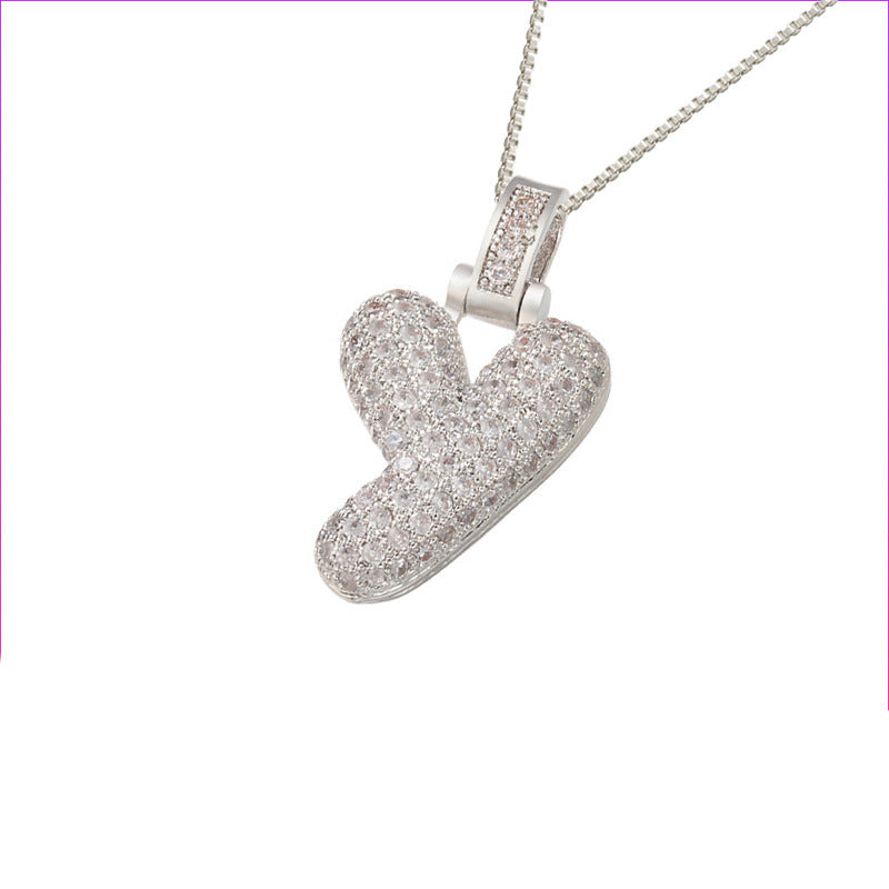 Pave Bubble Halsketting met Initialen | 18k Goud