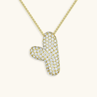 Naamketting Bubble met diamant | 18k Goud