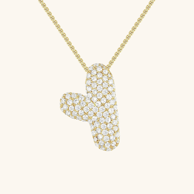 Naamketting Bubble met diamant | 18k Goud