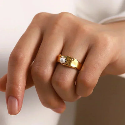 Cerulia ring met zoetwaterparels | 14k goud
