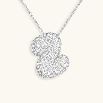 Naamketting Bubble met diamant | 18k Goud