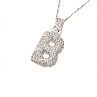 Pave Bubble Halsketting met Initialen | 18k Goud