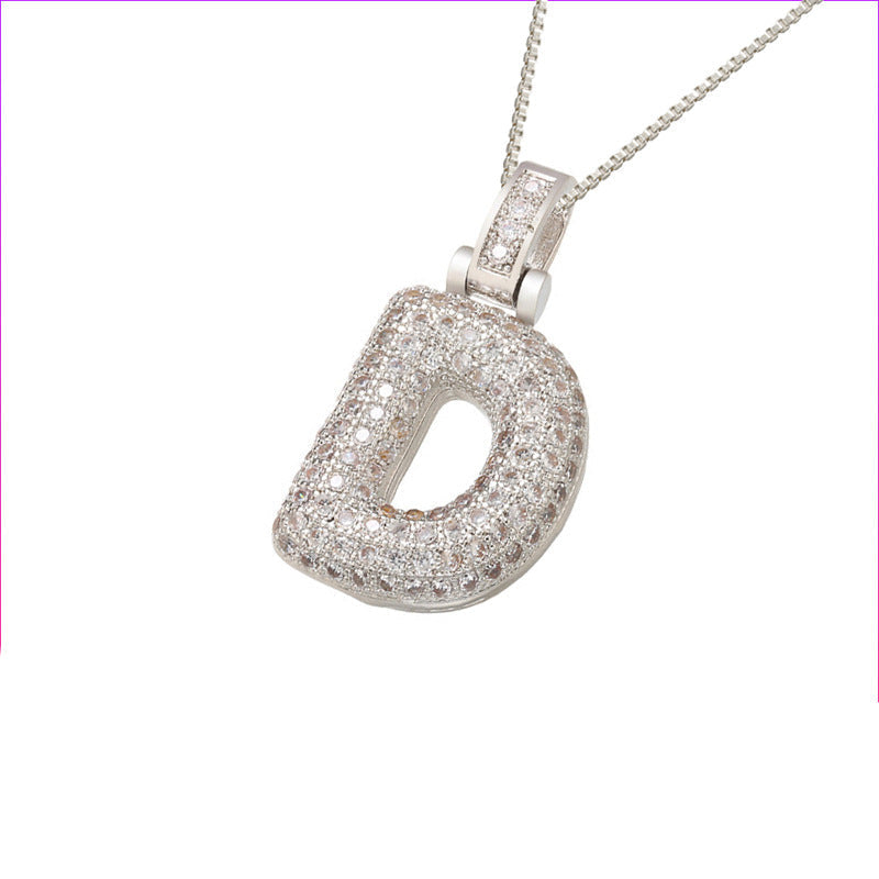 Pave Bubble Halsketting met Initialen | 18k Goud