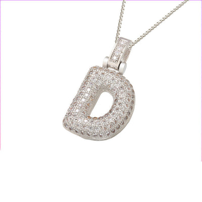 Pave Bubble Halsketting met Initialen | 18k Goud
