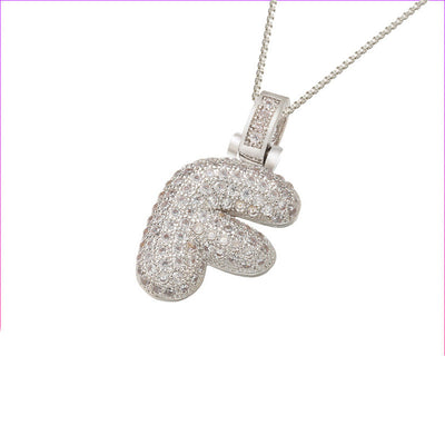 Pave Bubble Halsketting met Initialen | 18k Goud