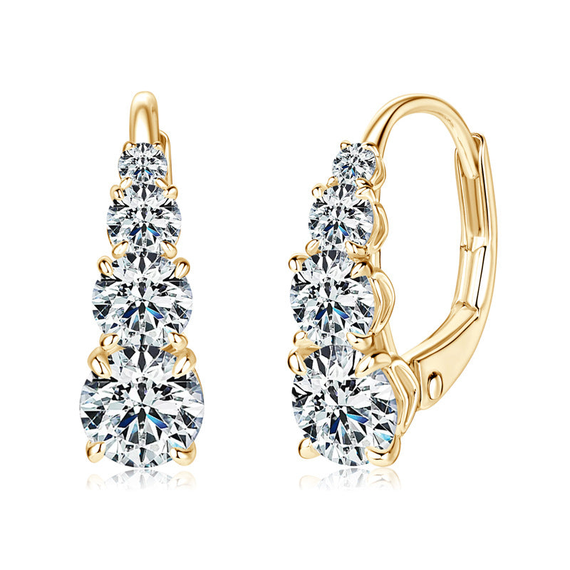 Carol Vier Stenen Oorbellen | 16k Goud