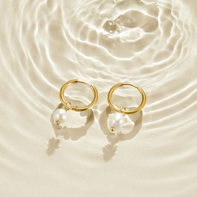 Bella oorbellen met zoetwaterparels | 18k goud