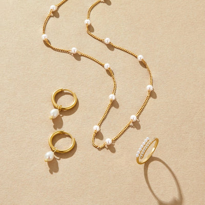 Bella oorbellen met zoetwaterparels | 18k Goud