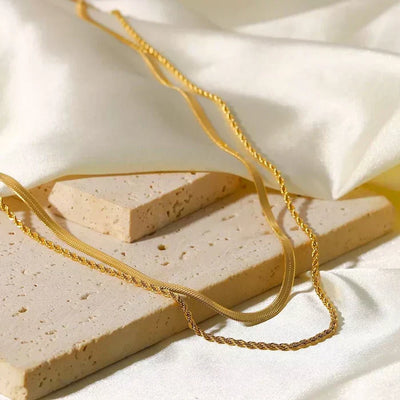 Hailey Flerlags Halsketting | 18k Goud