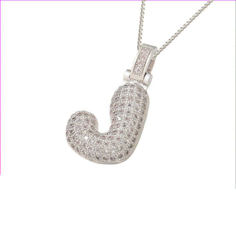 Pave Bubble Halsketting met Initialen | 18k Goud
