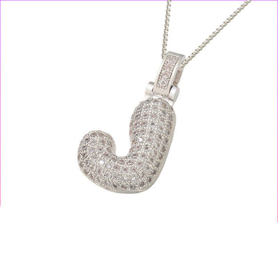 Pave Bubble Halsketting met Initialen | 18k Goud
