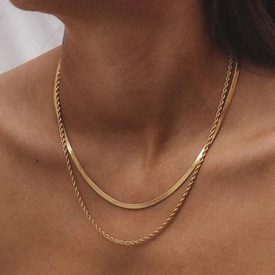 Hailey Flerlags Halsketting | 18k Goud