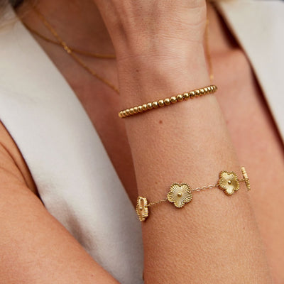 Nila Guld armband met parels | 18k Goud