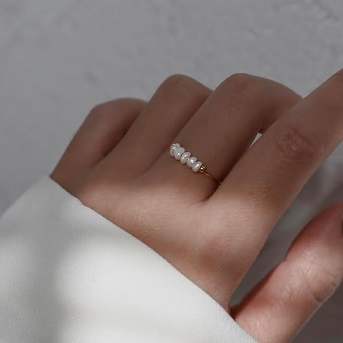 magnolia ring met zoetwaterparels | 18k Goud