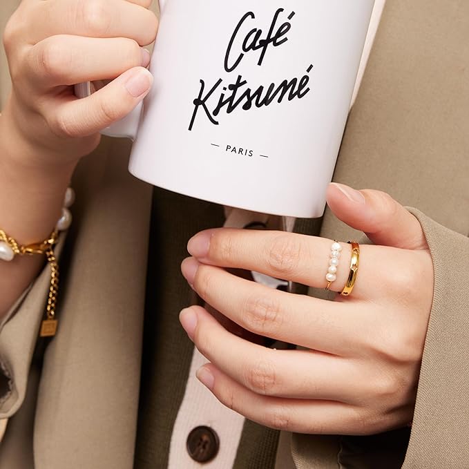 magnolia ring met zoetwaterparels | 18k Goud